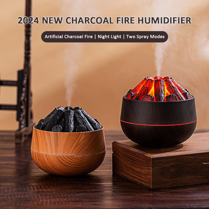 2024 New 300ML Artificial Charcoal Fire Air Humidifier